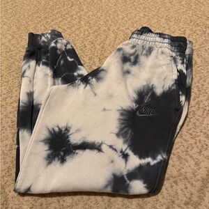Nike Kids Black and White Tie-Dye Joggers